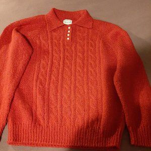 Hasting and Smith, women's pullover, red sweater, 4 pearl like button